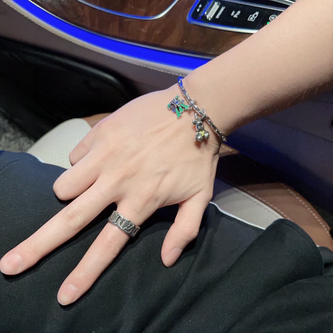 Louis Vuitton Silver Bracelet with Charms
